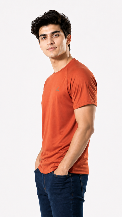 Power Men's Performance Crew Neck T-Shirt – Rust Orange