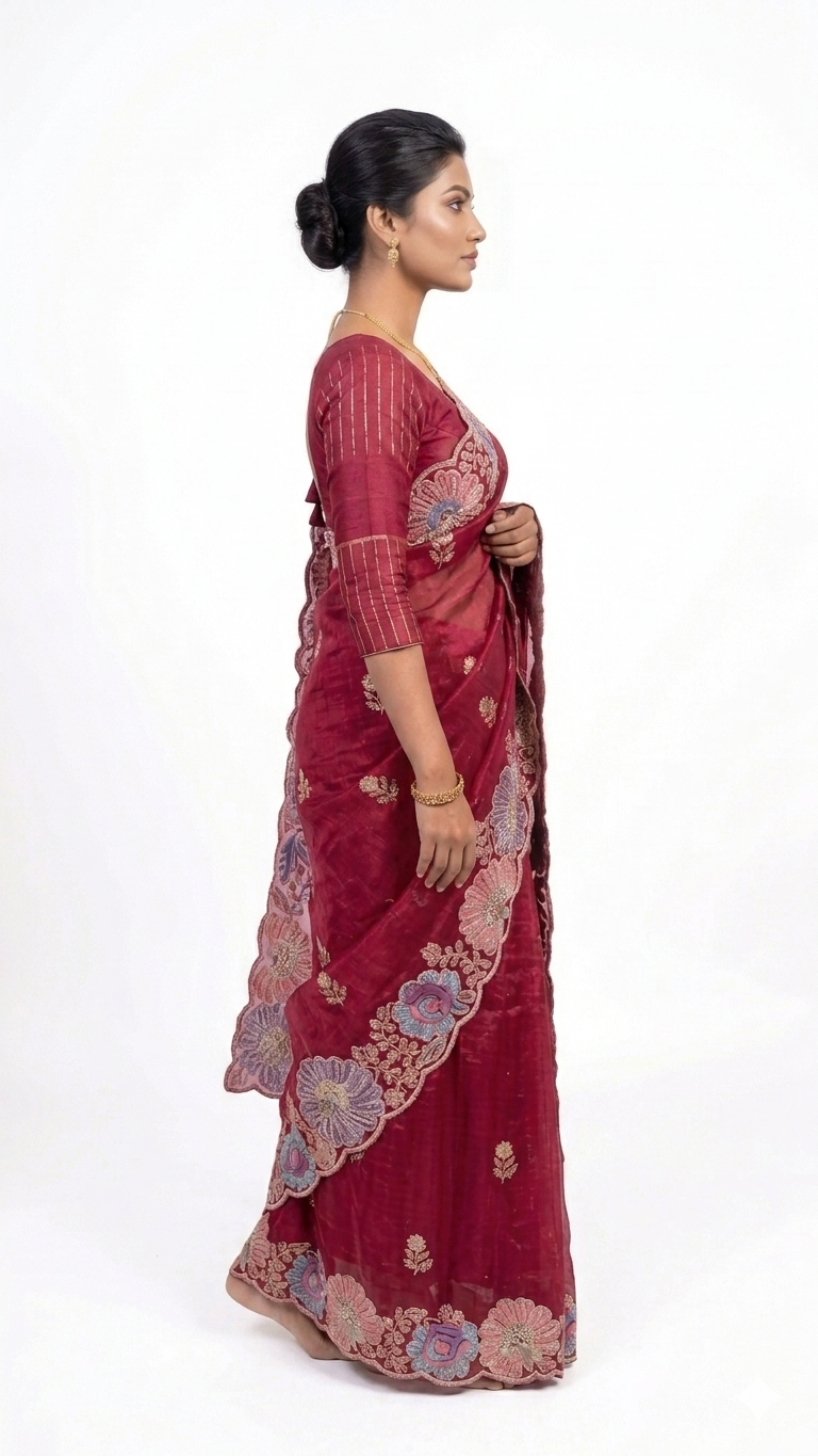 Soft Organza-Red Saree