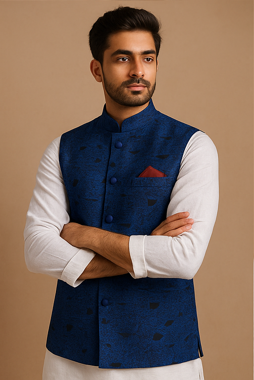 Sapphire Mirage Custom-Tailored Ethnic Waistcoat