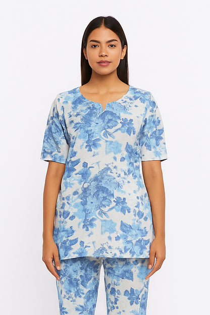 Sky Bloom Cotton Co-ord Set