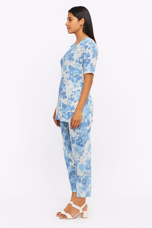 Sky Bloom Cotton Co-ord Set