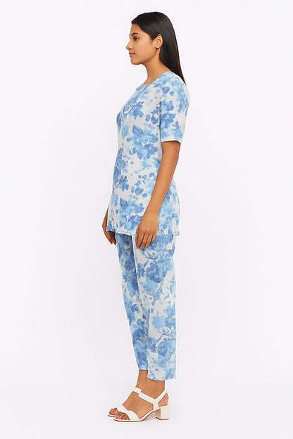 Sky Bloom Cotton Co-ord Set