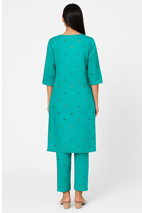 Teal Grace Straight Kurta Set