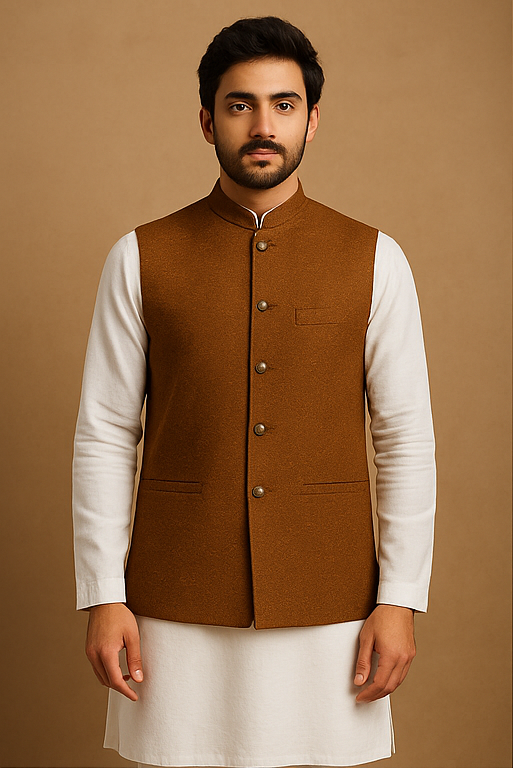 Terracotta Majesty Jacquard Waistcoat