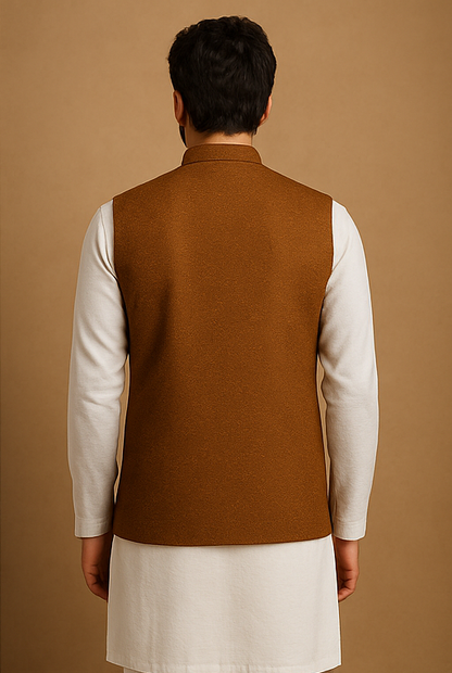 Terracotta Majesty Jacquard Waistcoat