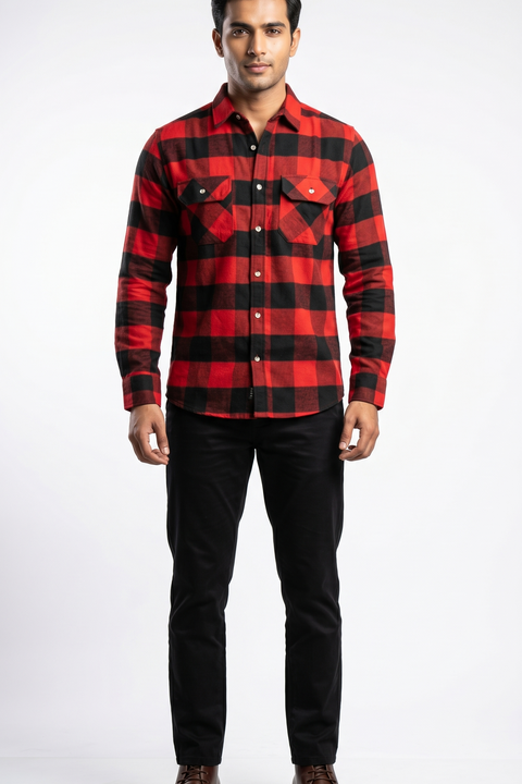 Men Everyday Red Checkered - S.R Limited Edition