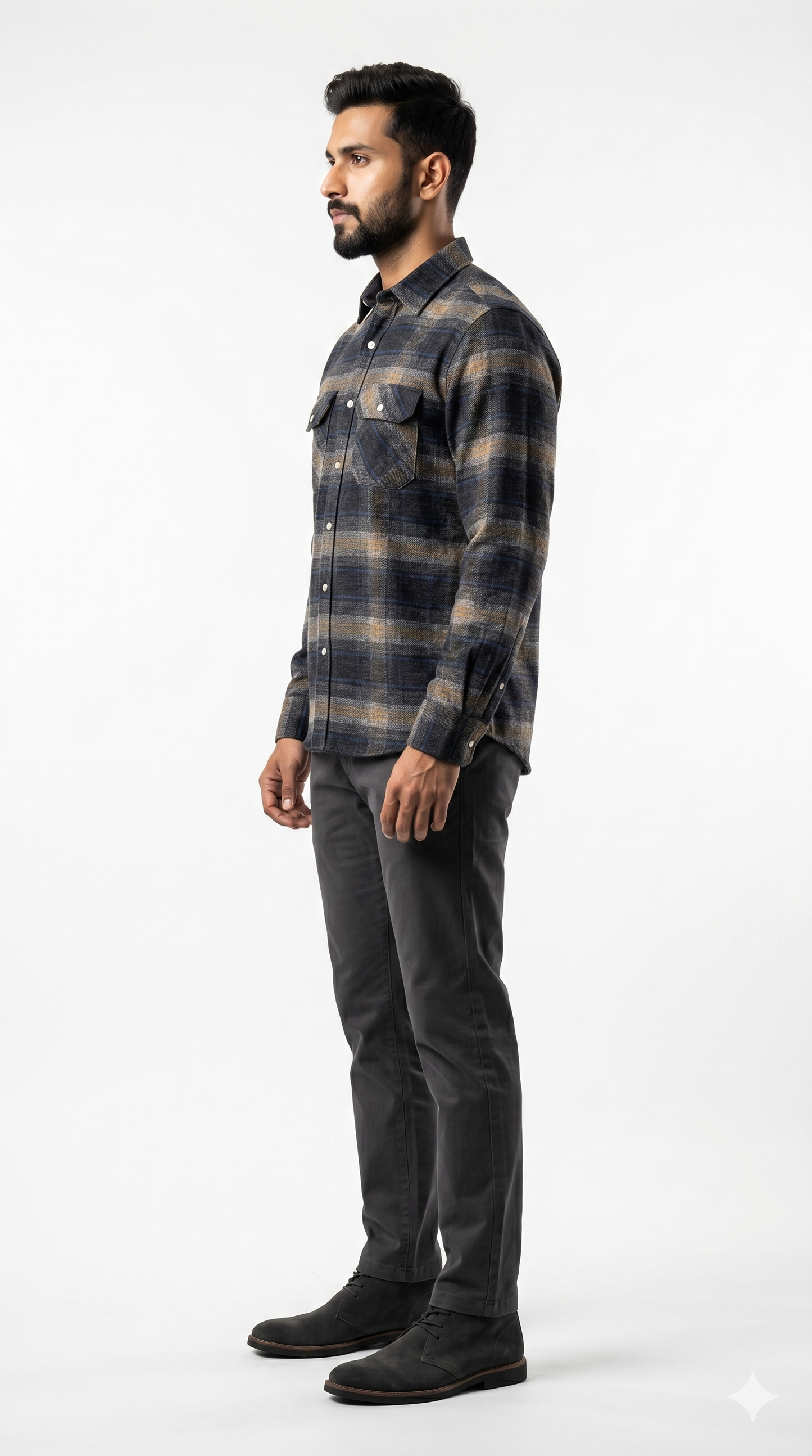 The Charcoal & Mustard Plaid Flannel Shirt