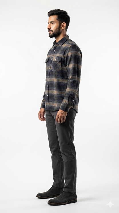 The Charcoal & Mustard Plaid Flannel Shirt