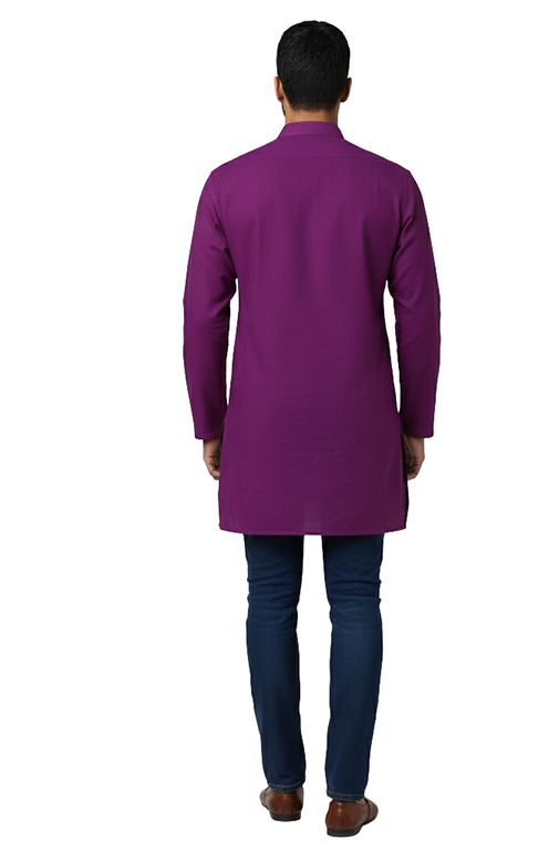 deep purple solid kurta