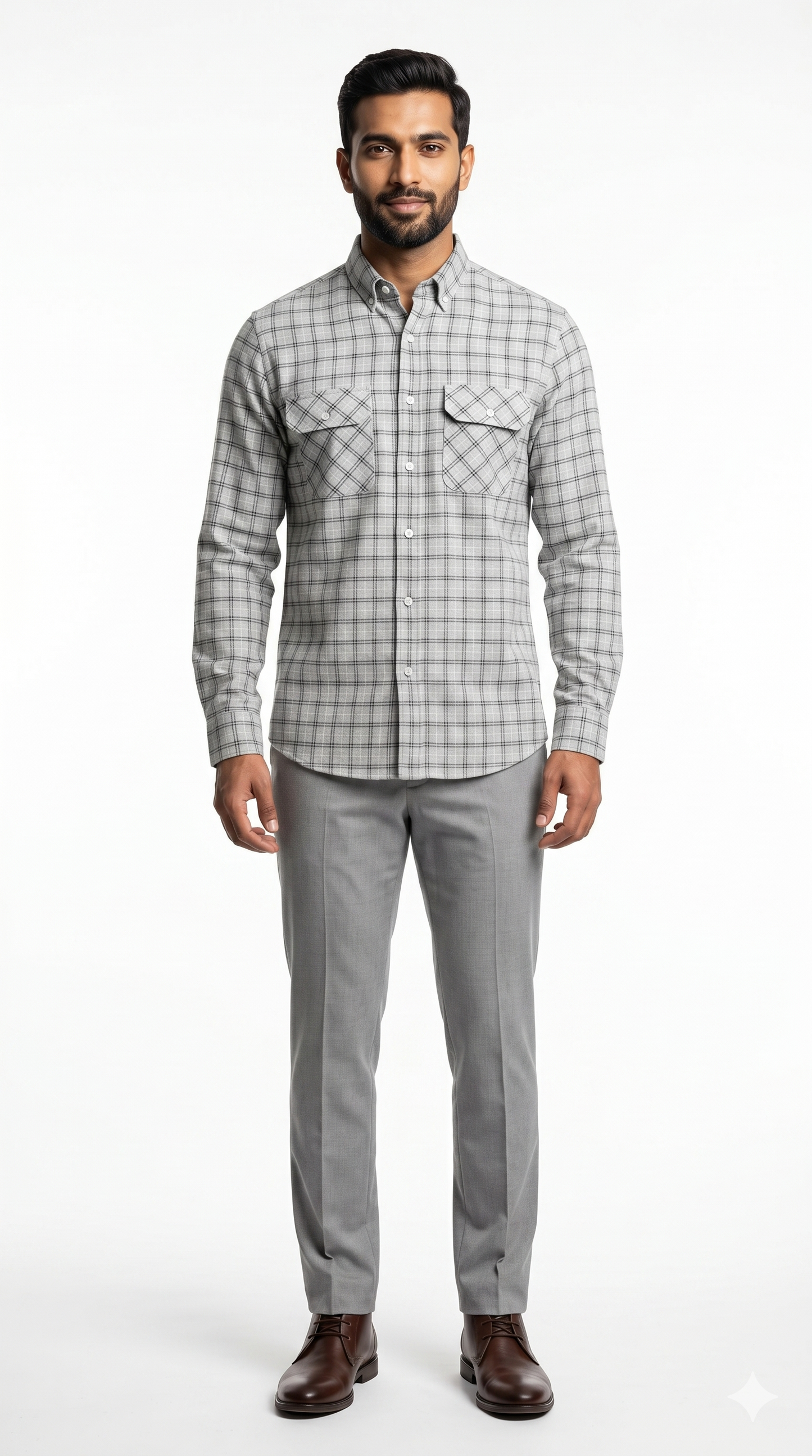Everyday Light Grey Plaid Flannel