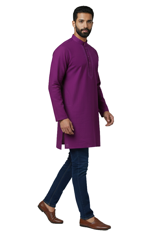 deep purple solid kurta