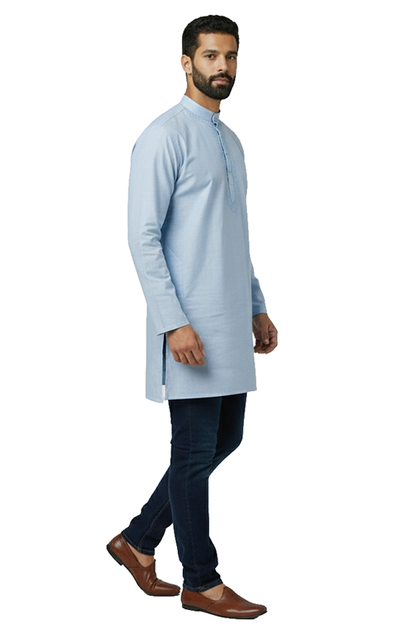 blue solid kurta