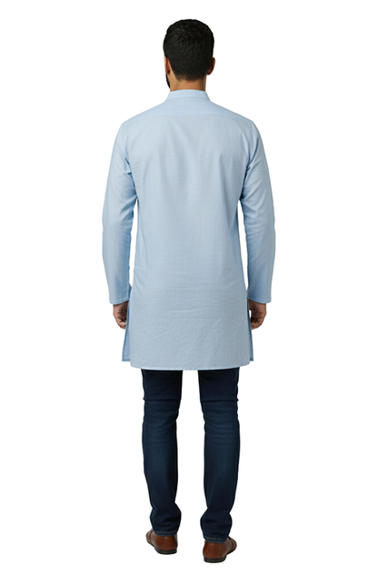 blue solid kurta